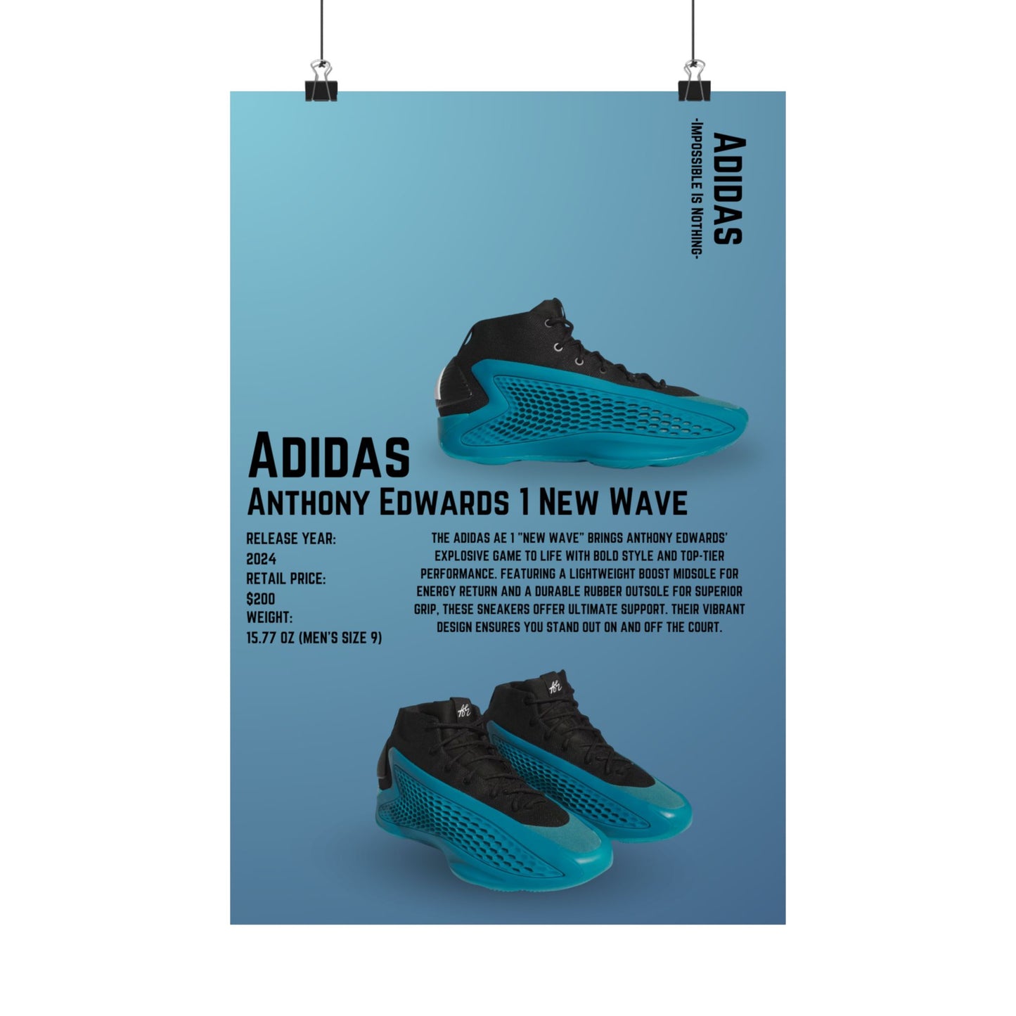 Adidas Anthony Edwards 1 New Wave - Poster