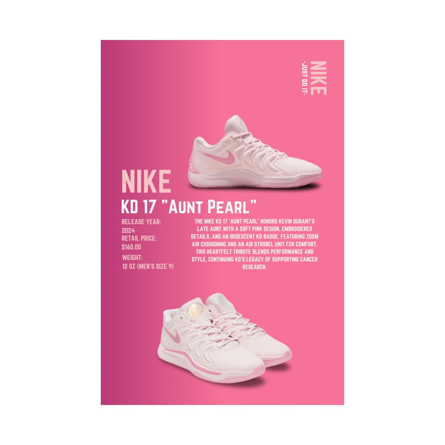 Nike KD 17 "Aunt Pearl" - Poster