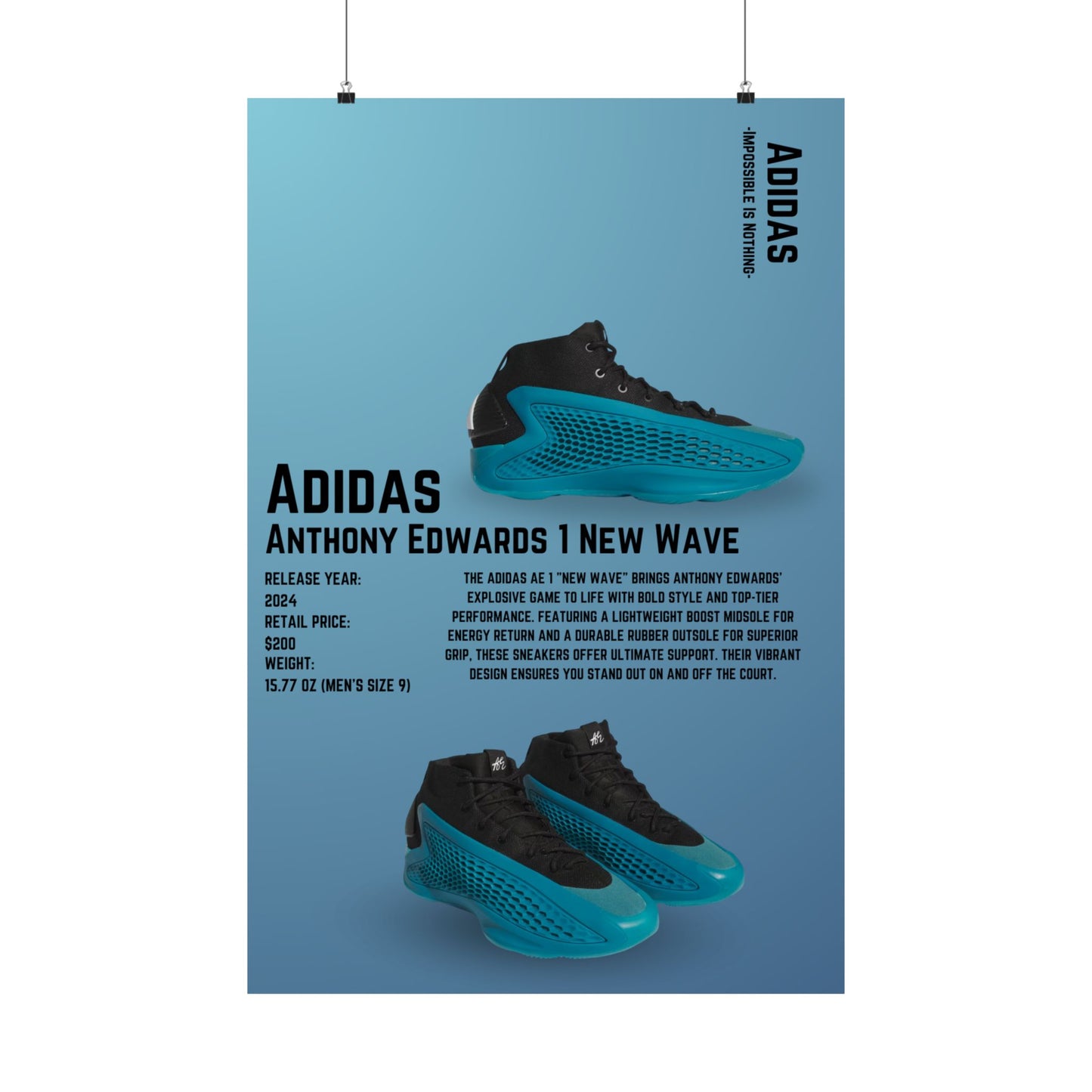 Adidas Anthony Edwards 1 New Wave - Poster