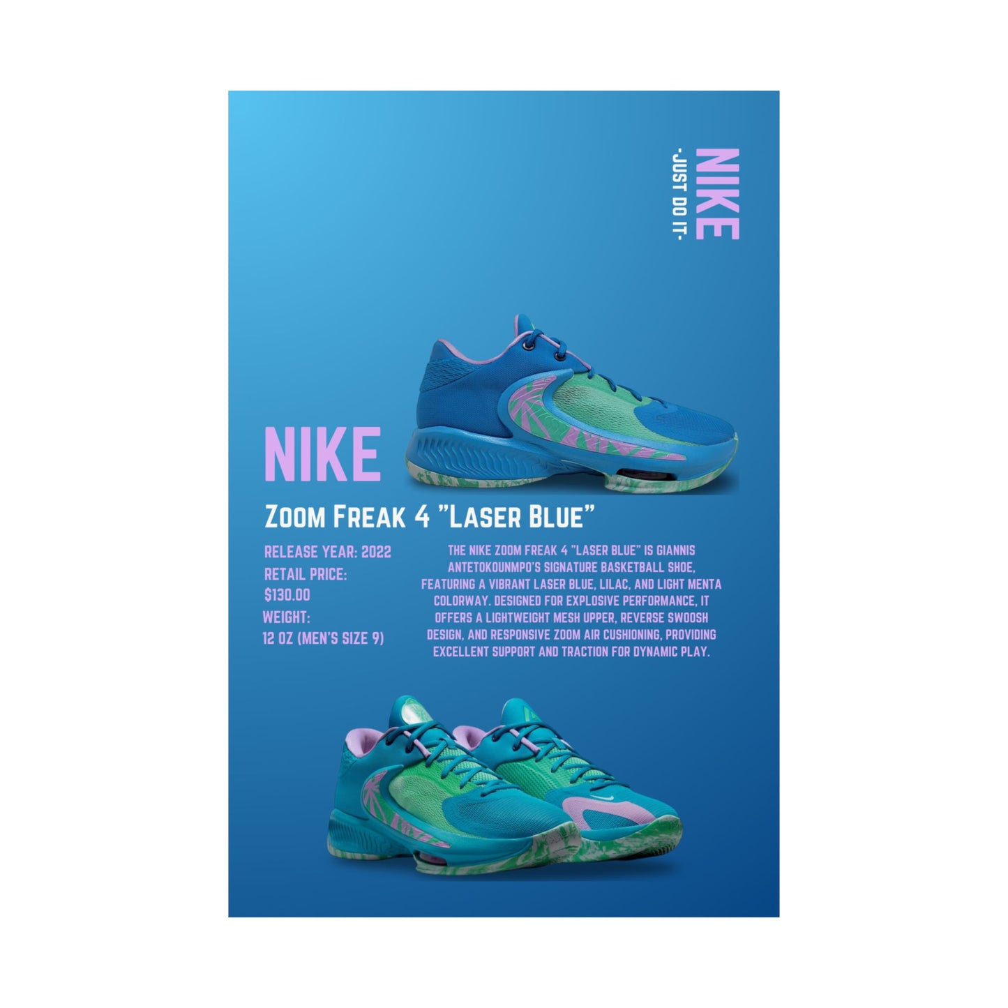 Nike Zoom Freak 4 "Laser Blue" - Poster